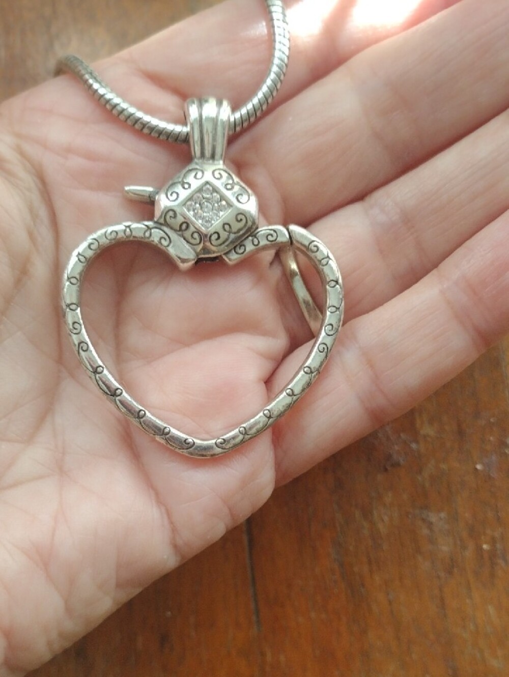 Brighton Heart Shaped Charm Holder Necklace - Picture 2 of 6